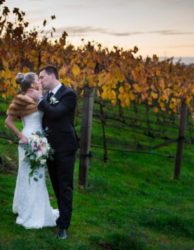 Micro wedding held in wine country.